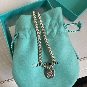 Tiffany & Co. Heart Tag Bead Bracelet 6.5in